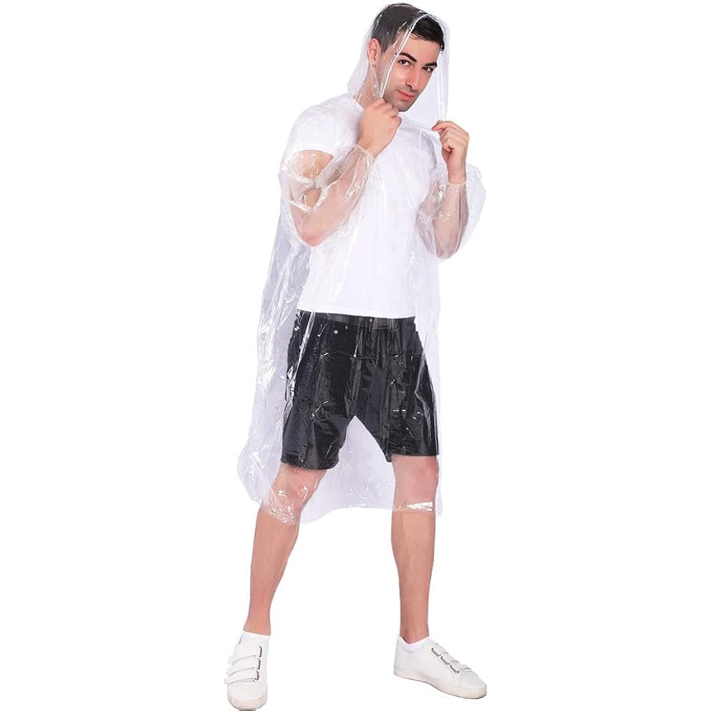 Rain Ponchos,with Drawstring Hood (10 Pack) Emergency Disposable - Image 4