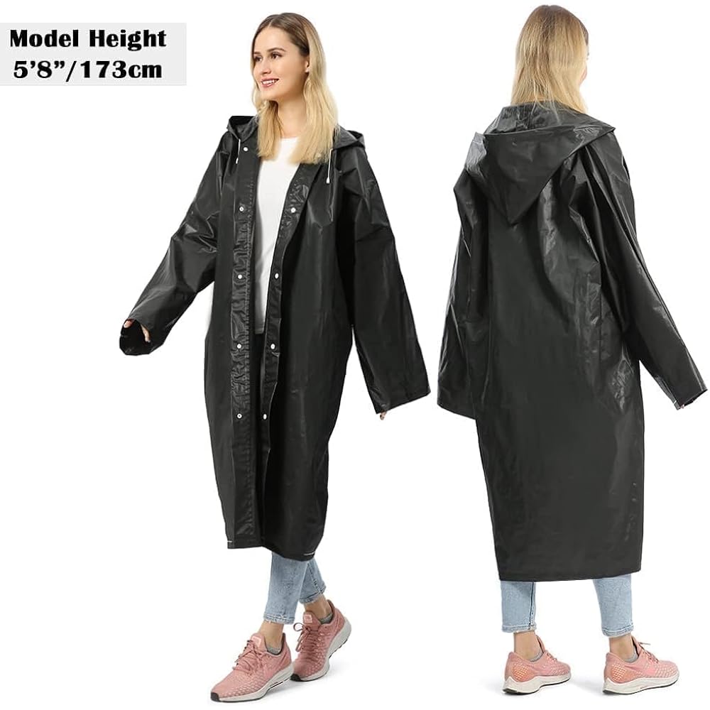 Opret 2 Pack Raincoats for Adults Reusable, EVA - Image 5
