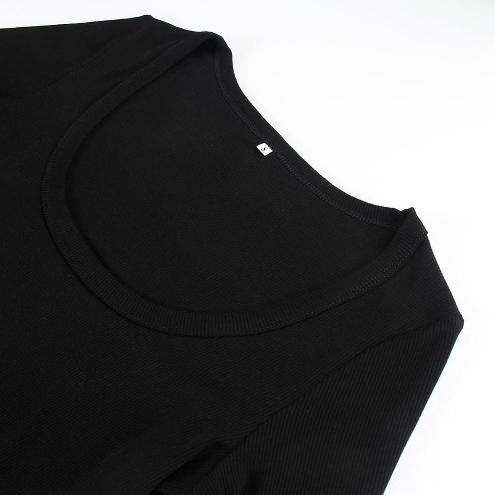 Artfish Dam Square Neck långärmad ribb Slim Fitted - Image 2