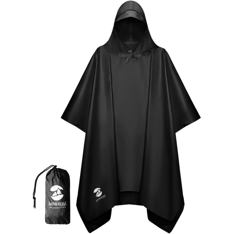 SaphiRose Hooded Rain Poncho Waterproof Raincoat jacka for