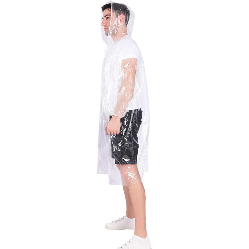 Rain Ponchos,with Drawstring Hood (10 Pack) Emergency Disposable - Image 5