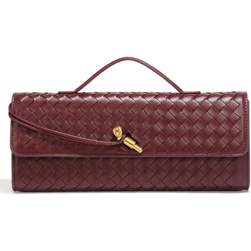 Trendy Woven Evening clutch Purses Women Underarm Shoulder