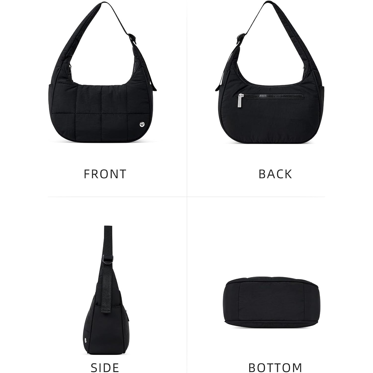 WESTBRONCO Small Puffer Crescent axelväska for Women, Nylon - Image 6