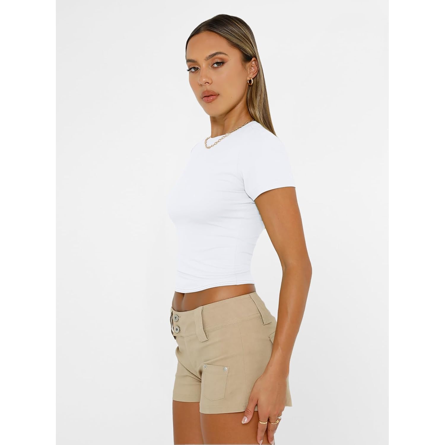 Trendy Queen Dam Basic T skjorta Summer topp - Image 4