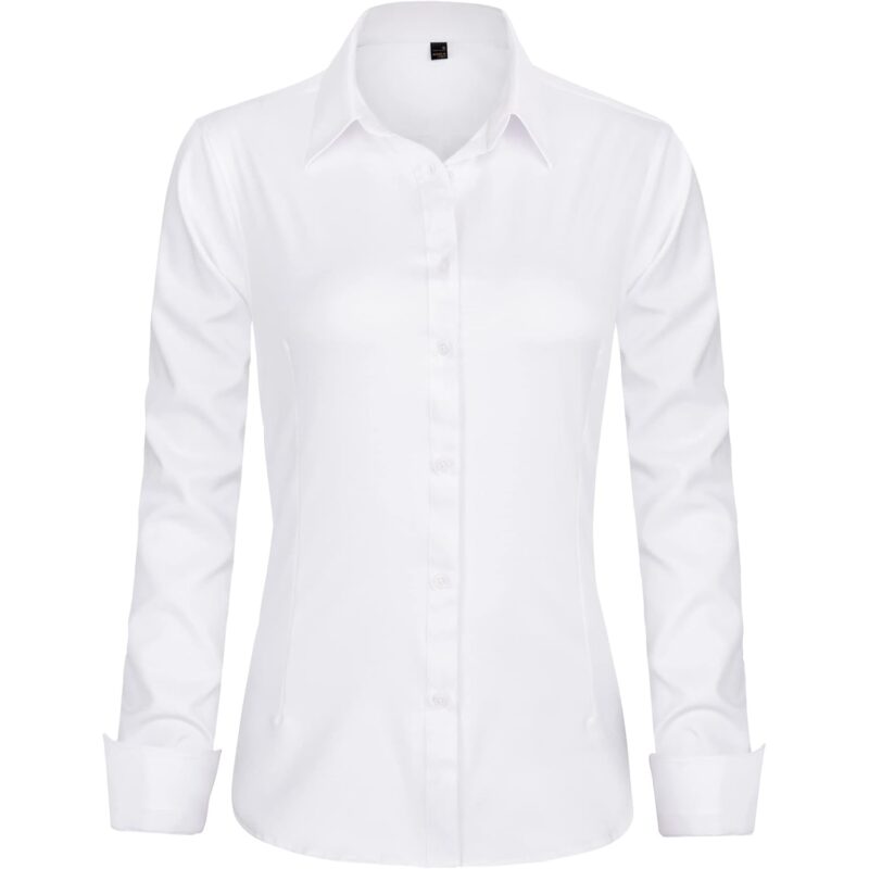 J.VER Dam Dress skjorta långärmad knäppning skjorta Wrinkle-Free