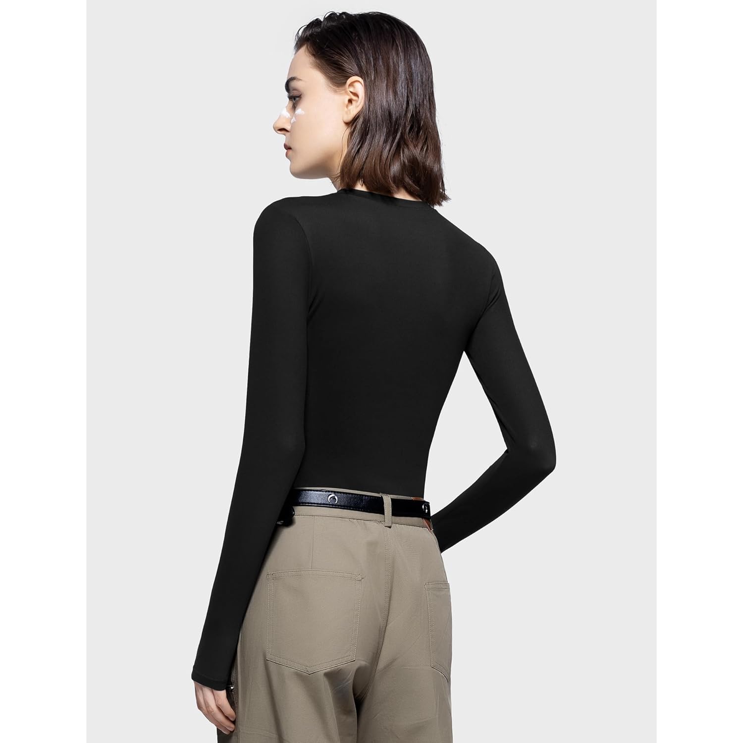 PUMIEY Dam långärmad T skjorta rund hals slim - Image 4