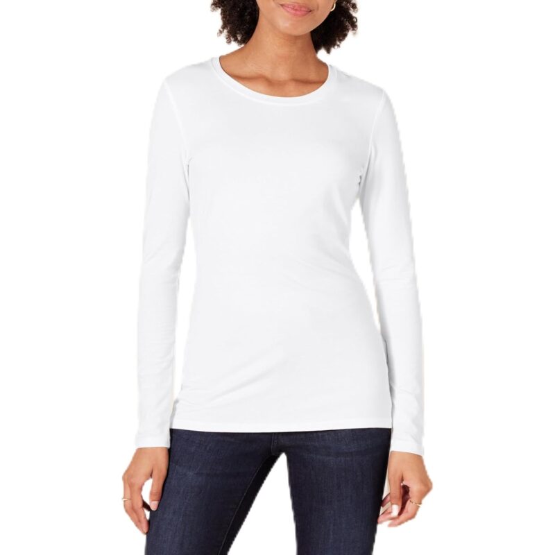 Amazon Essentials Dam Regular-Fit Long-Sleeve Crewneck t‑skjorta (Available