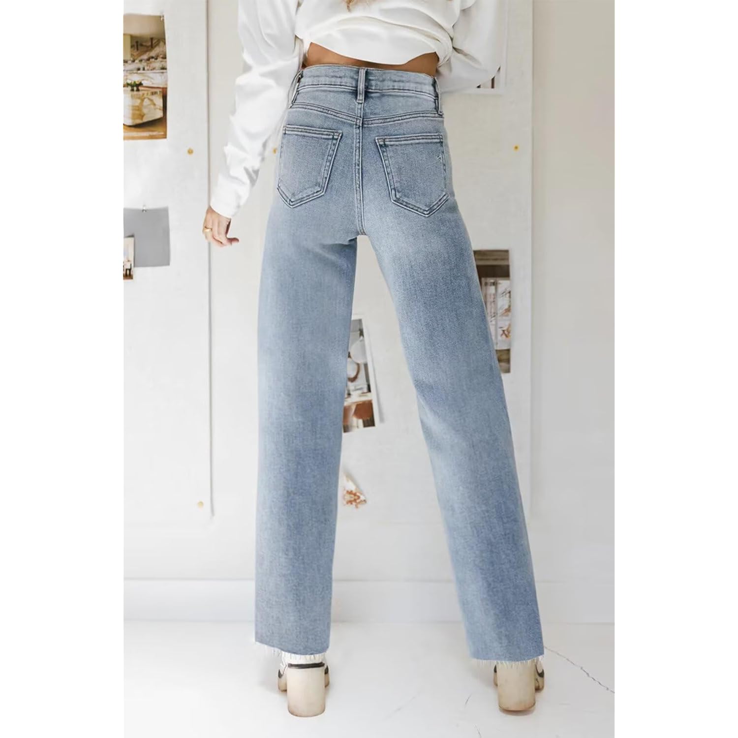 KDF straight Leg jeans for Women High Waisted - Image 3