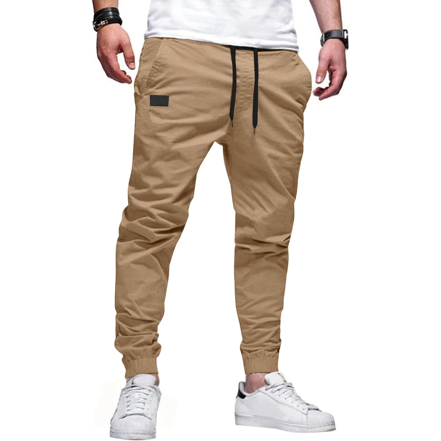 PLEPAN Herr Casual cargo joggers - bomull dragsko