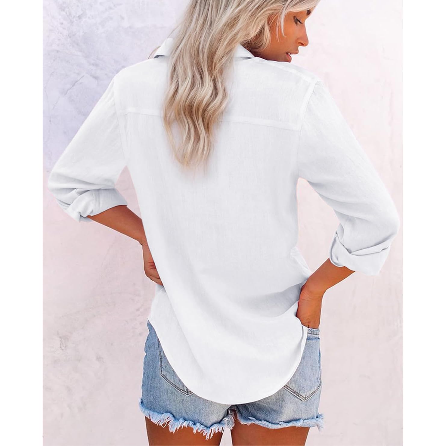 Dam knäppning skjorta bomull Dress skjorta Oxford skjorta - Image 3