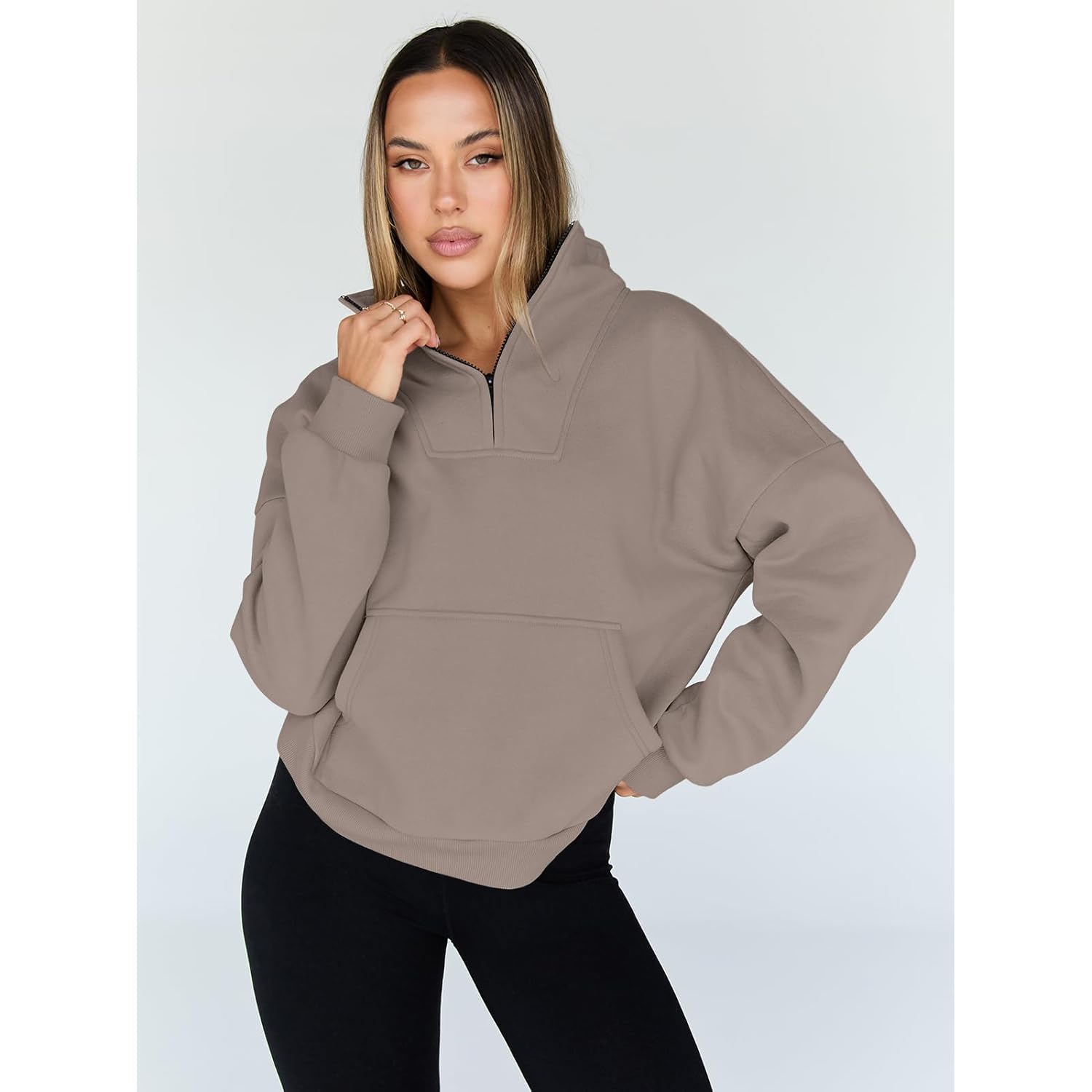 Trendy Queen Dam sweatshirt Quarter halv dragkedja pullover - Image 2