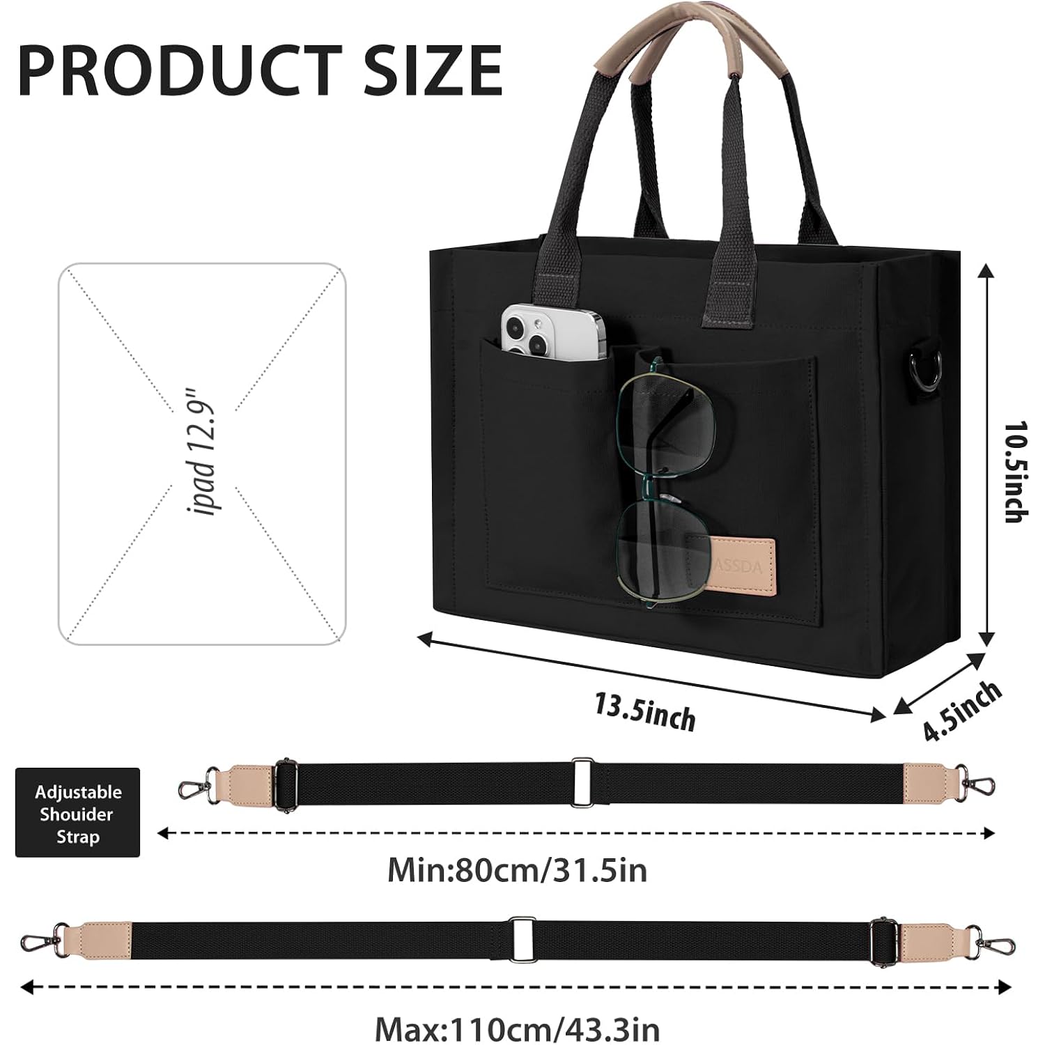 Shopper Bags for Women Canvas shopper Purse crossbody - Image 3