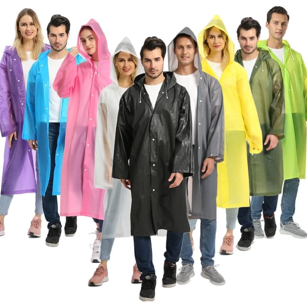 Opret 2 Pack Raincoats for Adults Reusable, EVA - Image 8