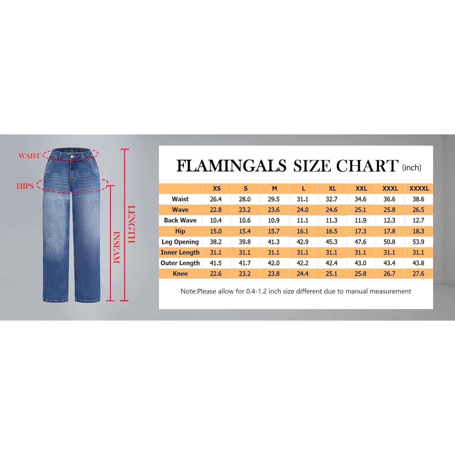 Flamingals wide leg jeans for Women Mid Waist - Image 7