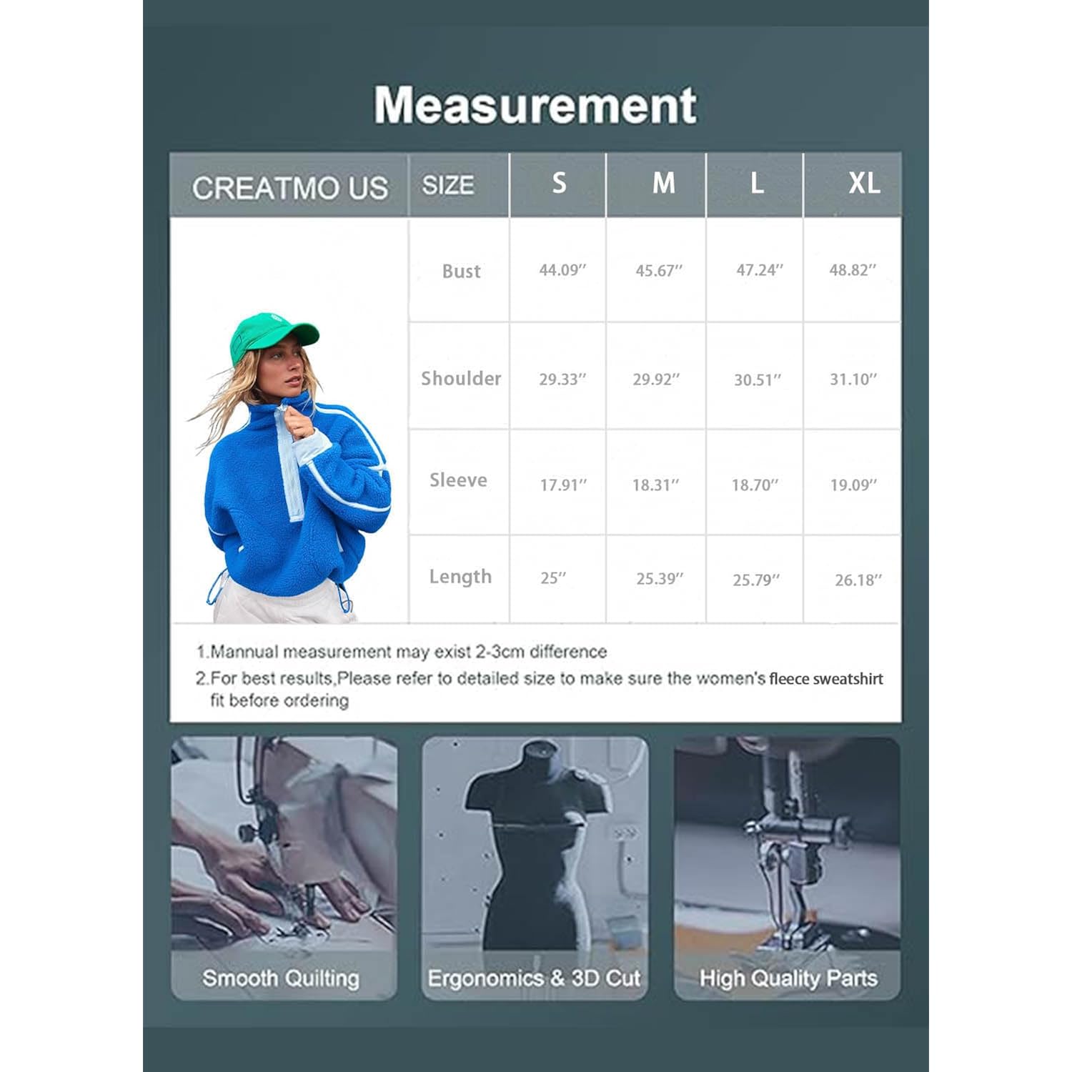 Dam fleece sweatshirt halv dragkedja pullover Long Sleeve - Image 7