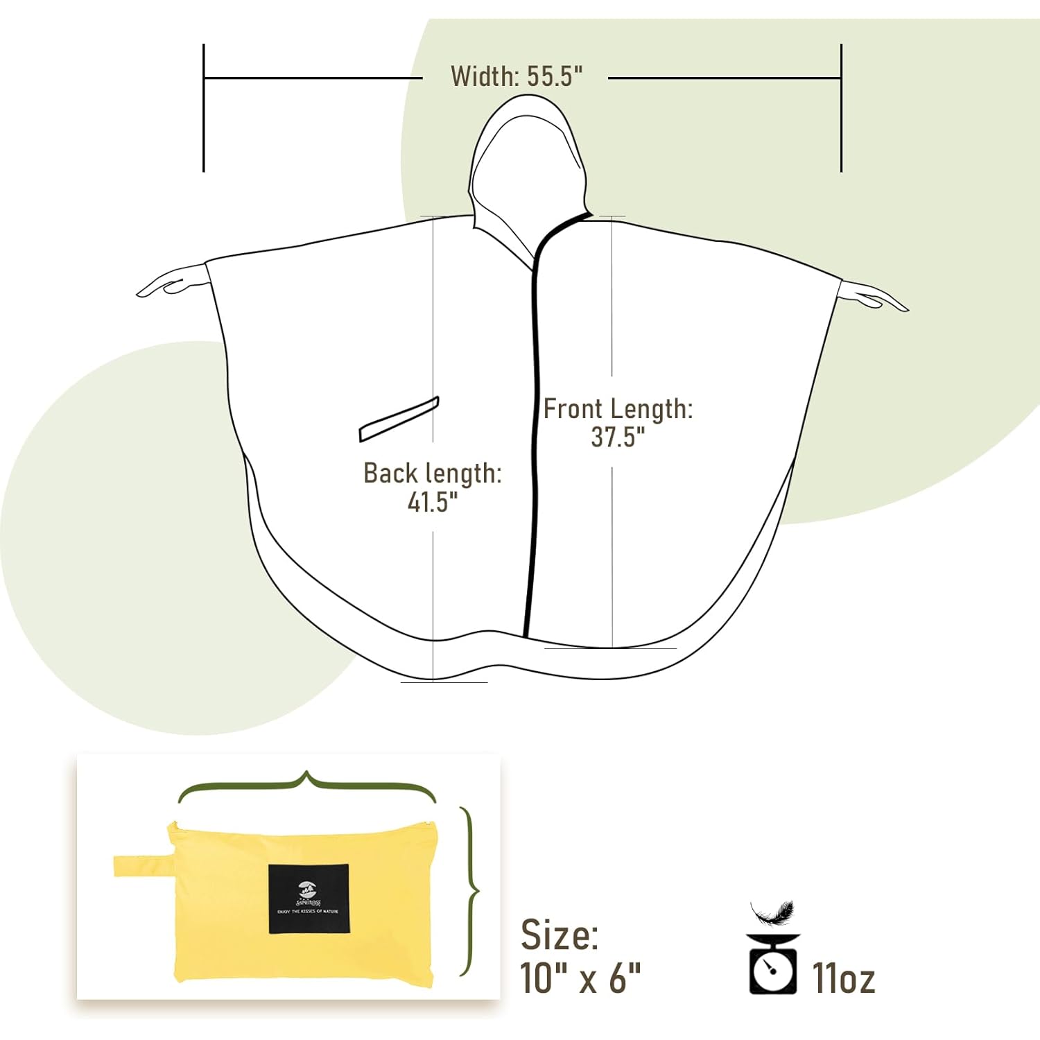 SaphiRose Unisex Rain Poncho Raincoat Hooded for Adults - Image 6