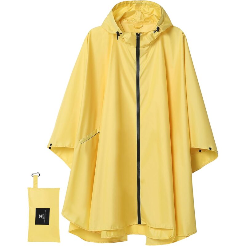 SaphiRose Unisex Rain Poncho Raincoat Hooded for Adults