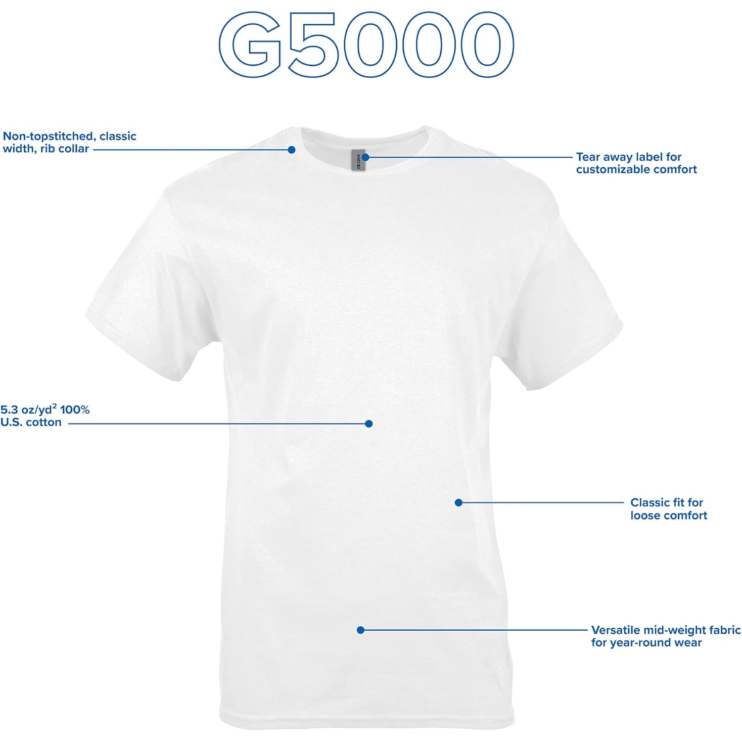 Gildan Adult Heavy bomull t‑shirt, Style G5000, Multipack - Image 4