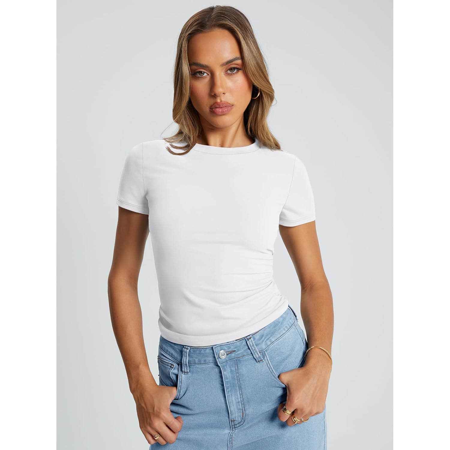 Trendy Queen Dam Basic T skjorta Summer topp - Image 2