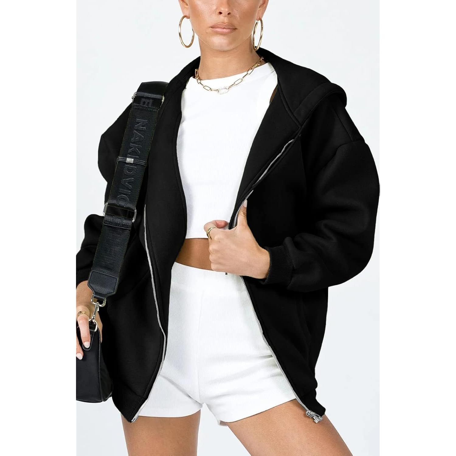 PRETTYGARDEN Dam 2025 dragkedja Y2K hoodie Casual Long - Image 2