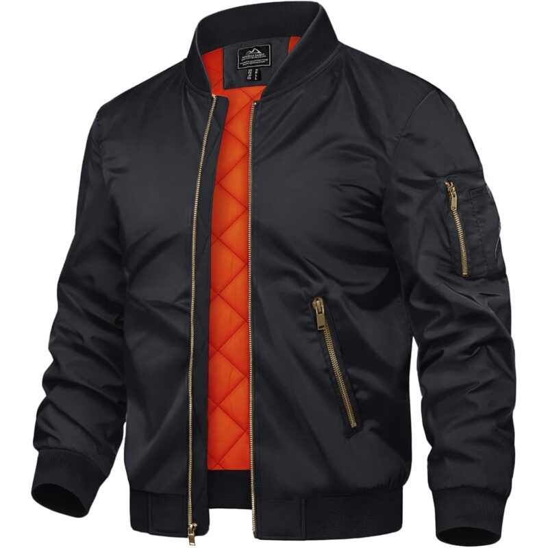 TACVASEN Herr jacka-bomber jacka Fall Winter Warm Windbreaker