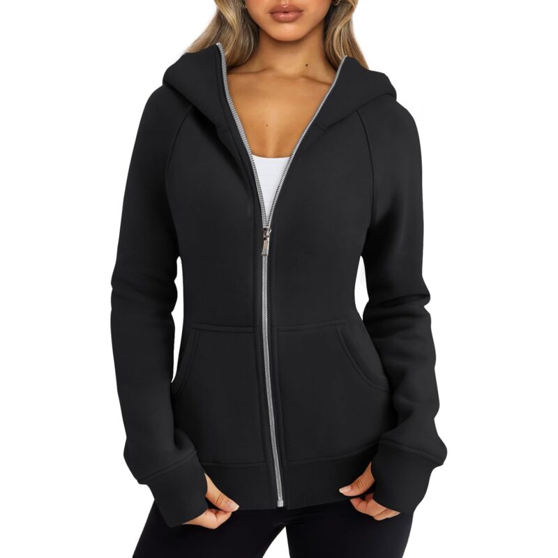 Trendy Queen Dam dragkedja hoodie fleece Jackets oversized