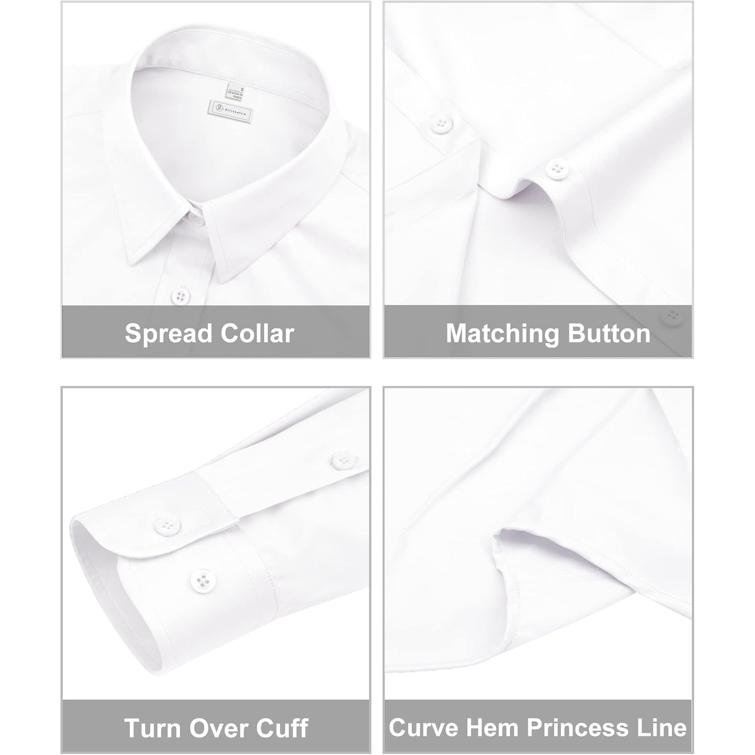 Siliteelon Dam Classic-Fit Dress skjorta långärmad knäppning Wrinkle-Free - Image 2