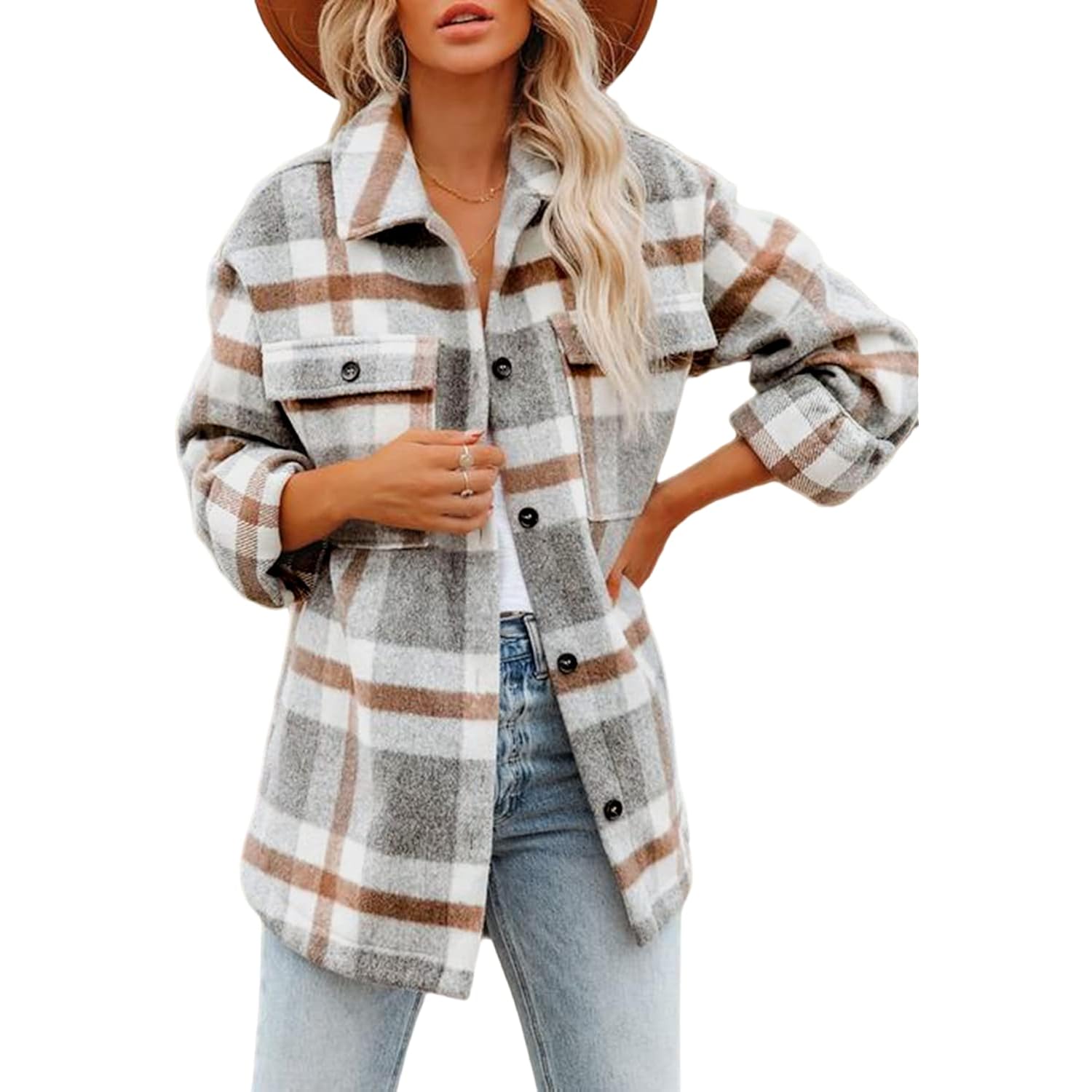 Beaully Dam Flannel Plaid Shacket 2025 Fall Outfits