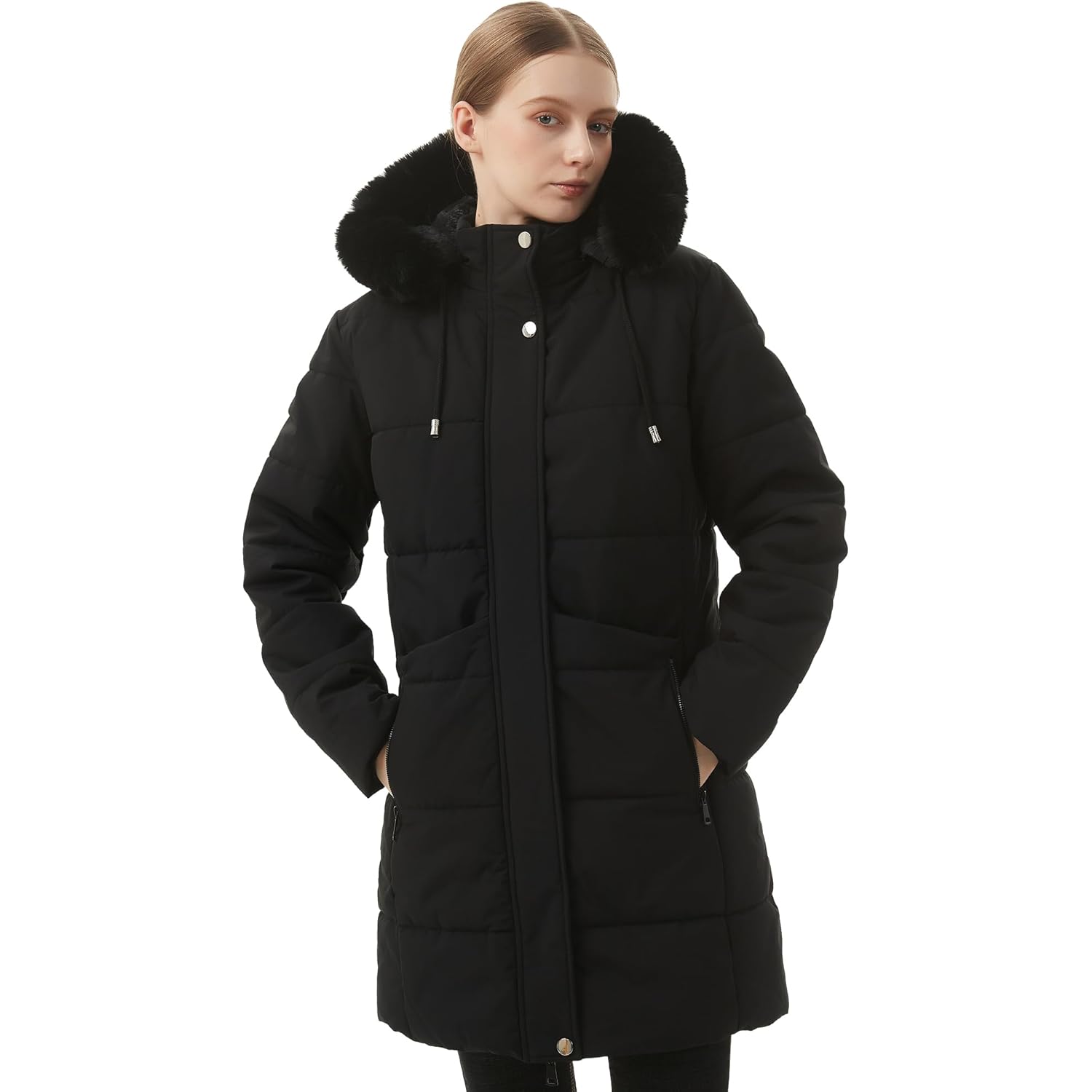 MOERDENG Dam Winter puffer kappa Thicken Fleece Lined - Image 4