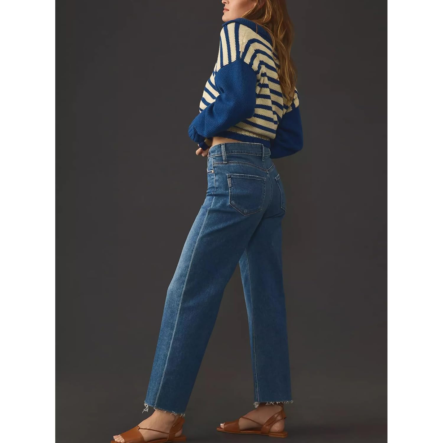 KUNMI jeans for Women wide leg Baggy hög - Image 2