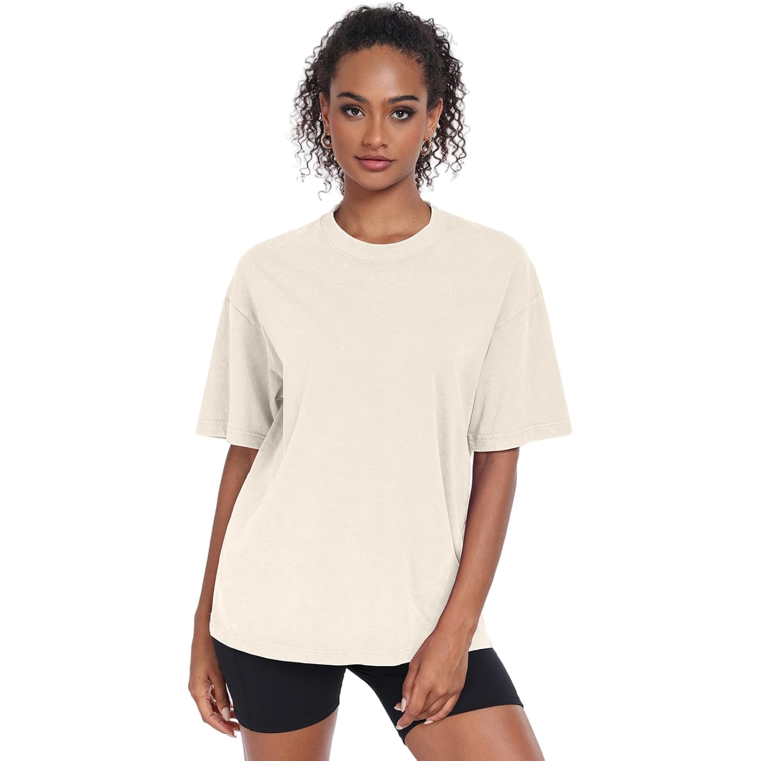 Dam Washed Vintage oversized t‑skjorta Casual Baggy Streetwear - Image 2