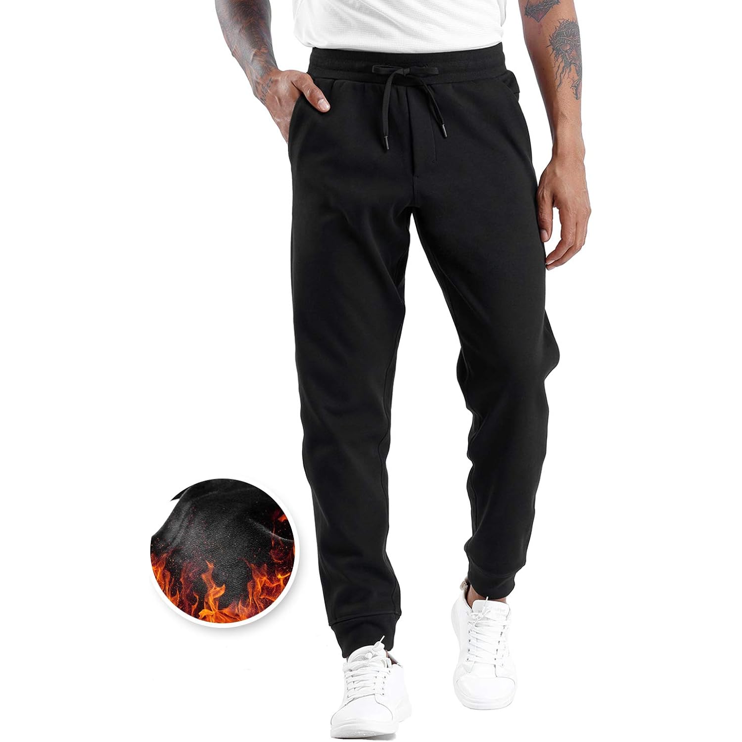THE GYM PEOPLE Herr' fleece joggers Pants with - Image 5