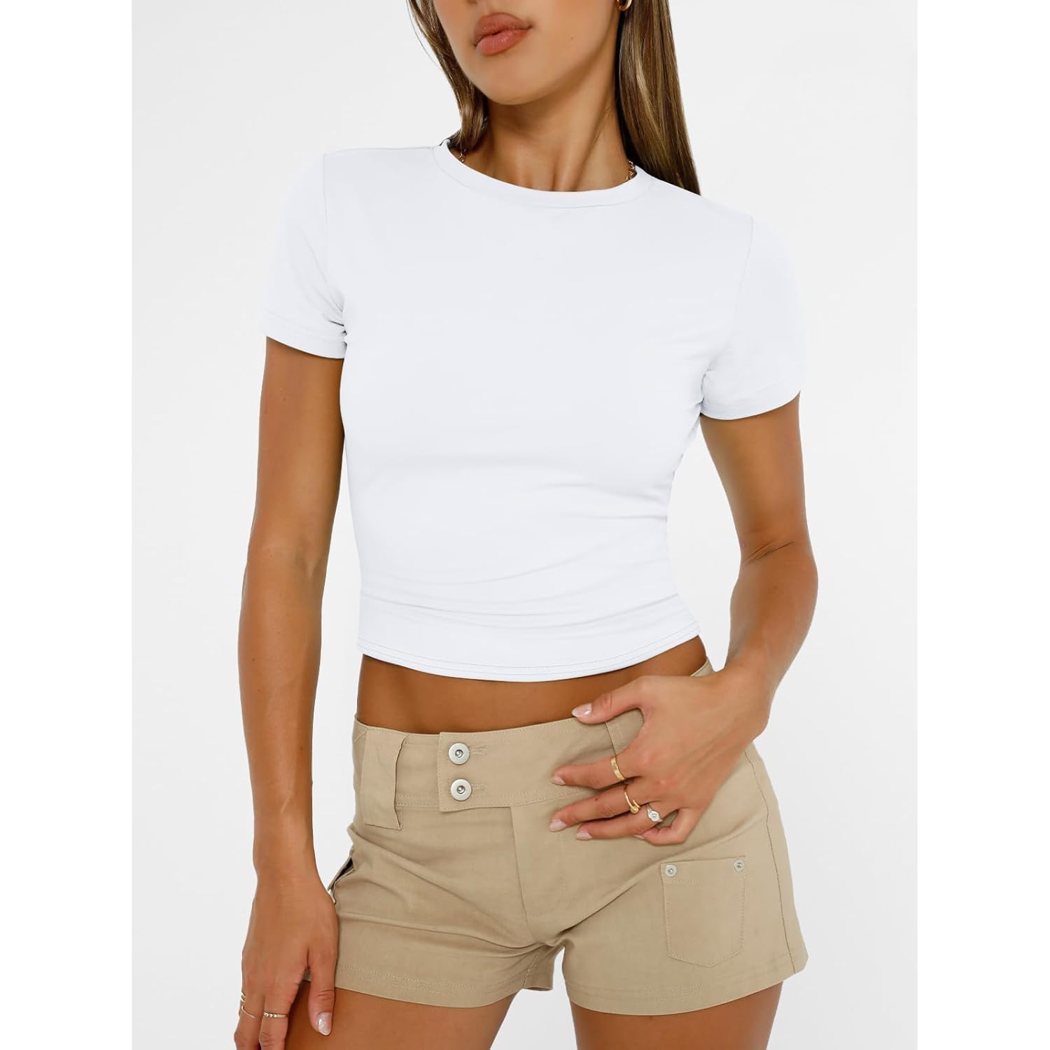 Trendy Queen Dam Basic T skjorta Summer topp - Image 2