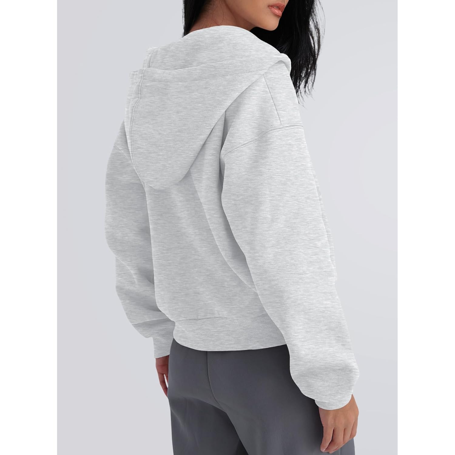 Trendy Queen dragkedja hoodie For Dam cropped sweatshirt - Image 4