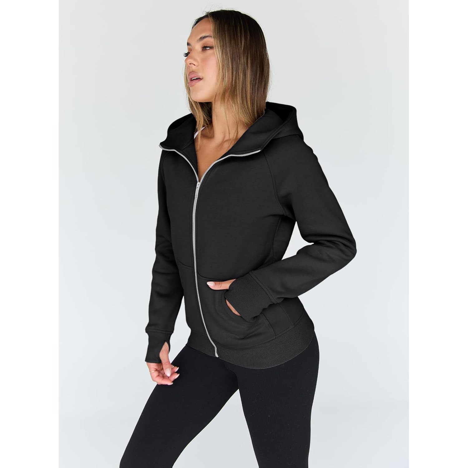 Trendy Queen Dam dragkedja hoodie fleece Jackets oversized - Image 3