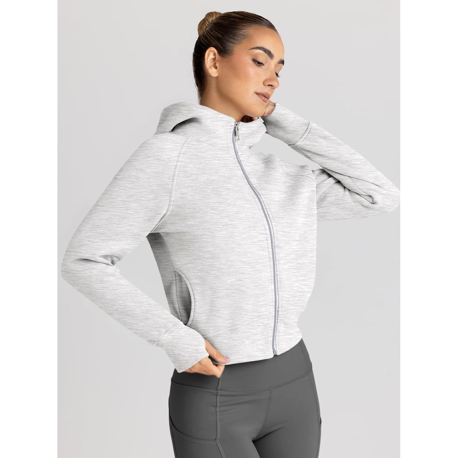 Trendy Queen Dam dragkedja hoodie Jackets cropped sweatshirt - Image 3