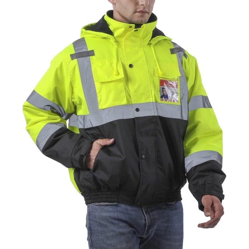 Sesafety Reflective jacka for Men, High Visibility jacka,