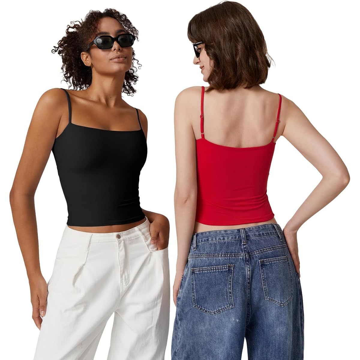 QINSEN Dam Double Lined Basic linne topp Adjustable - Image 5