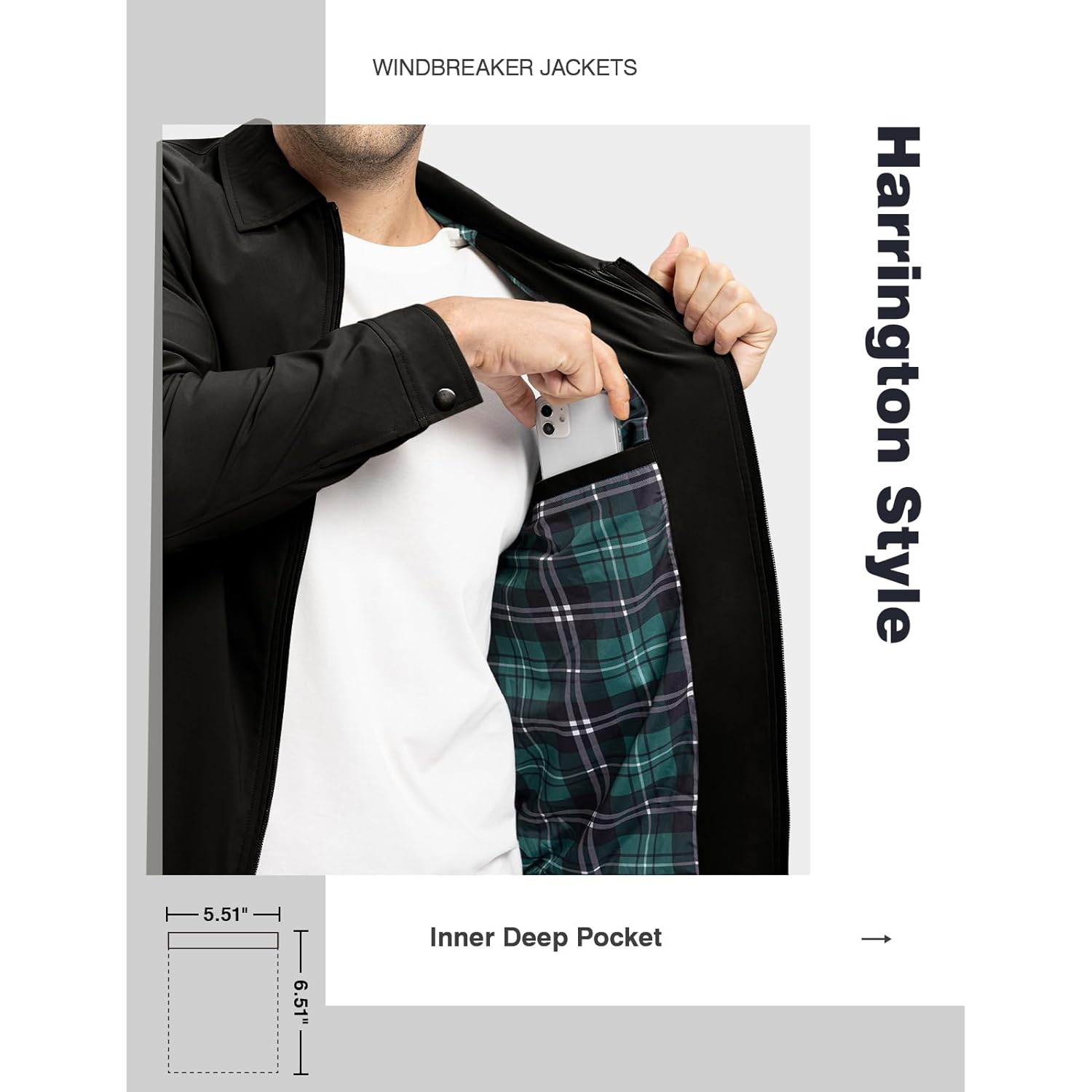 TBMPOY Herr lättvikts jacka Casual Windbreaker Stylish Light - Image 5