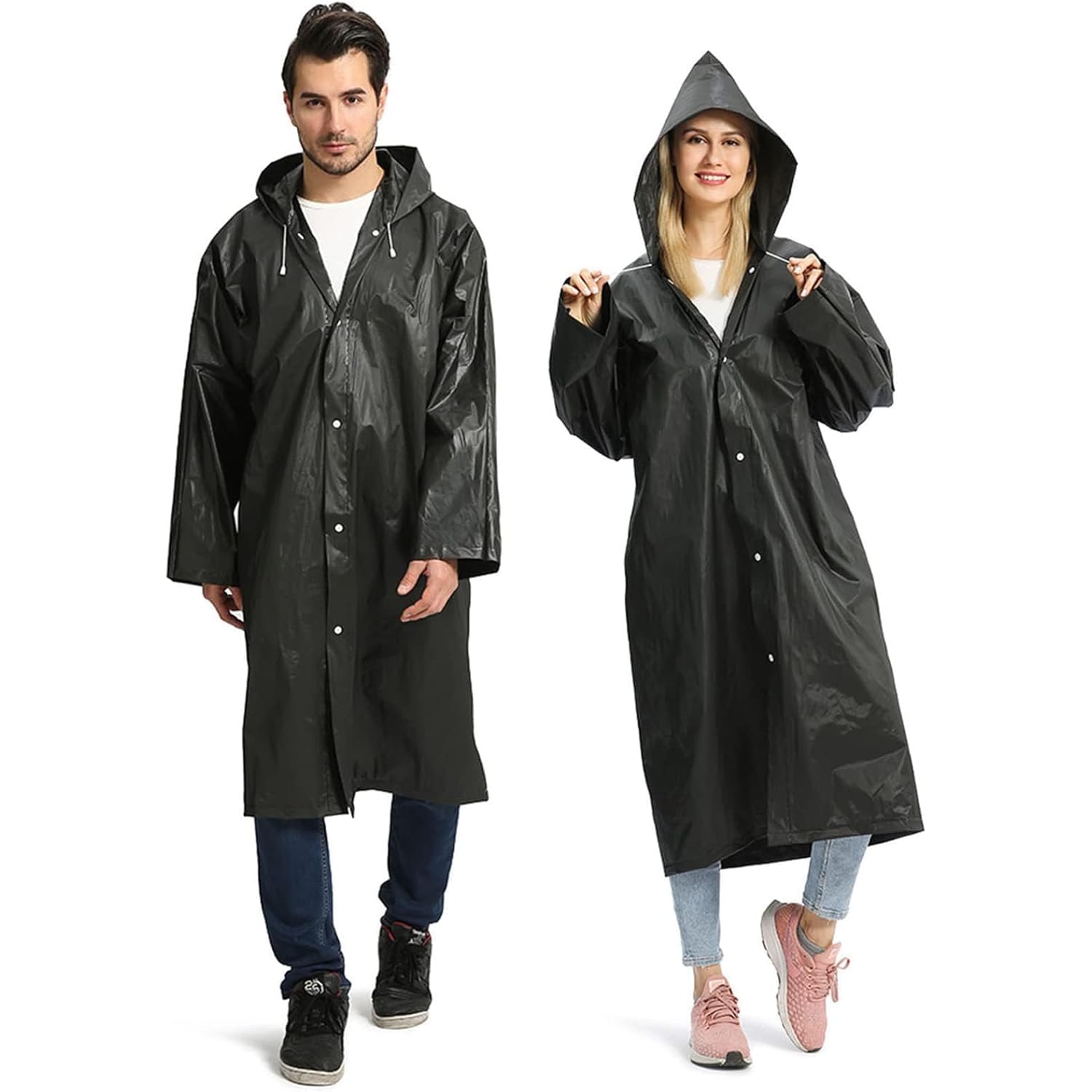 Opret 2 Pack Raincoats for Adults Reusable, EVA