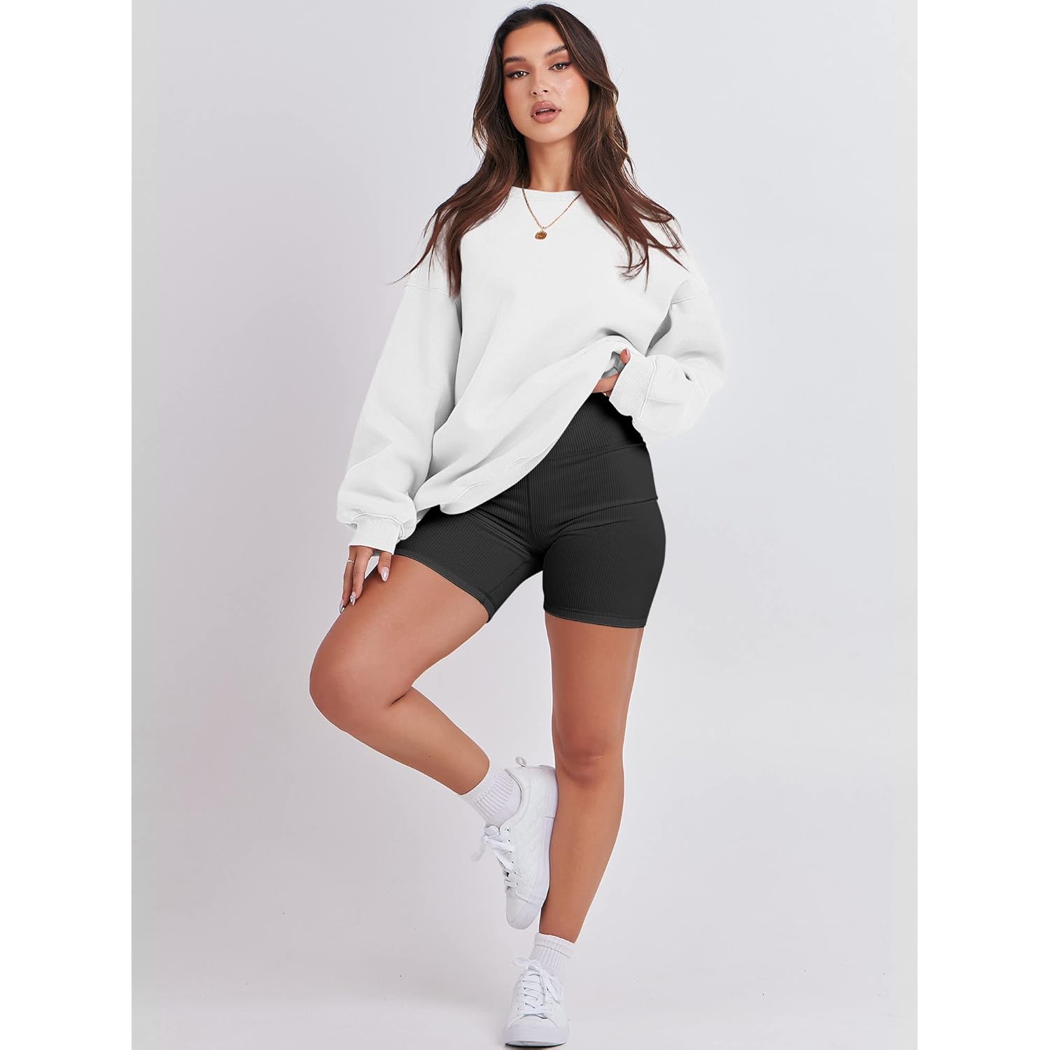 ANRABESS Dam sweatshirt Crewneck fleece oversized pullover Sweaters - Image 4