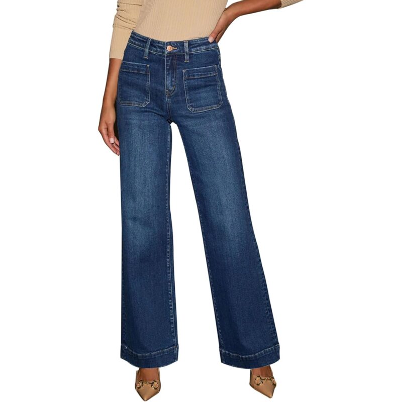 KUNMI Dam wide leg jeans High Waisted straight