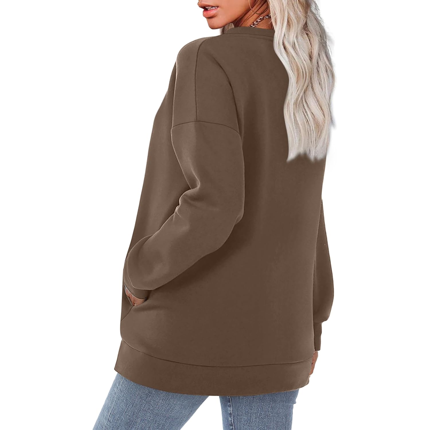 WIHOLL Crewneck sweatshirt Dam Long Sleeve Tops 2025 - Image 5