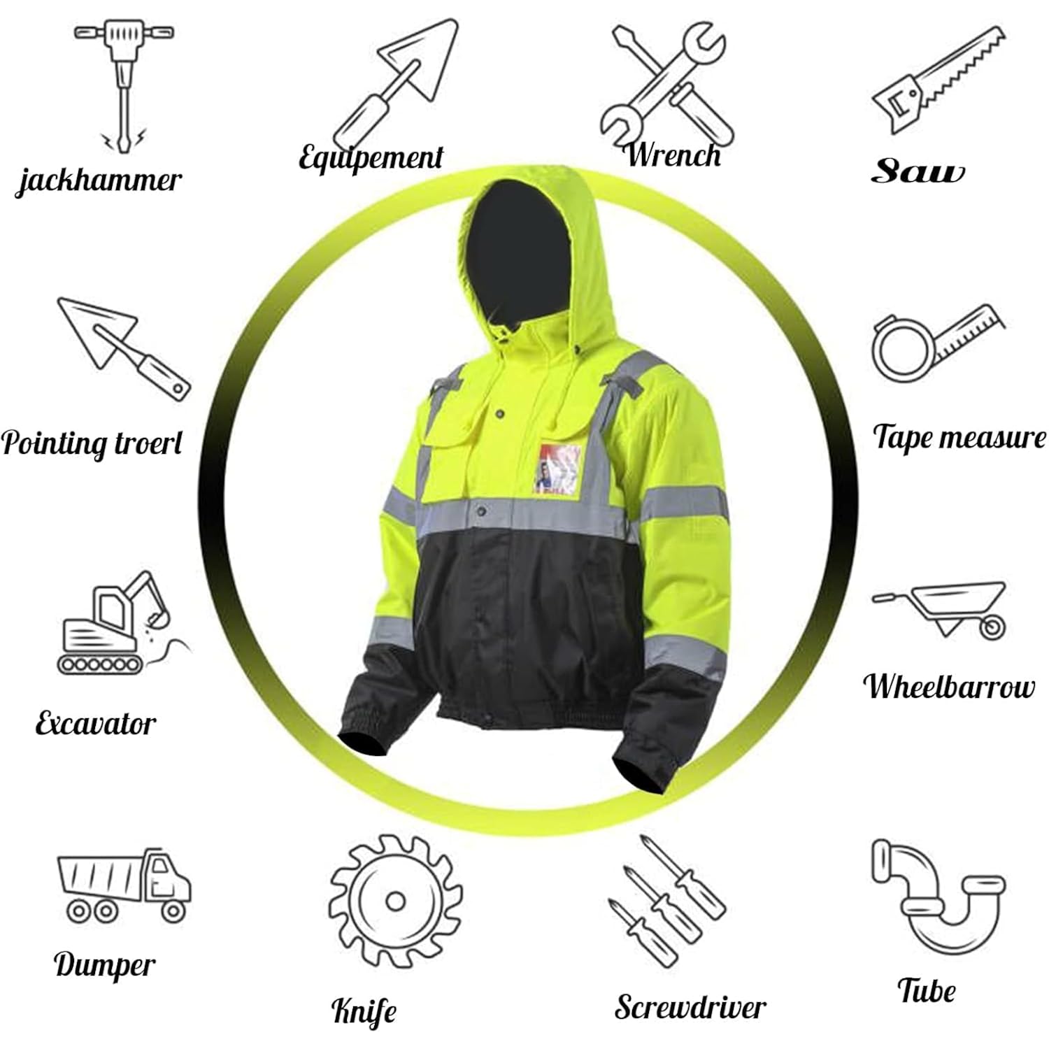 Sesafety Reflective jacka for Men, High Visibility jacka, - Image 6