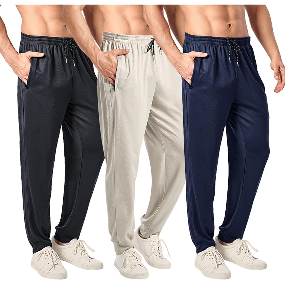 3PC Herr tapered joggers with Zipper Pockets -