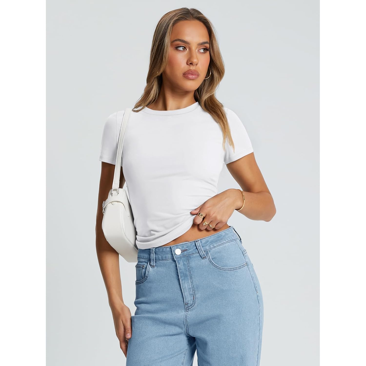 Trendy Queen Dam Basic T skjorta Summer topp - Image 5