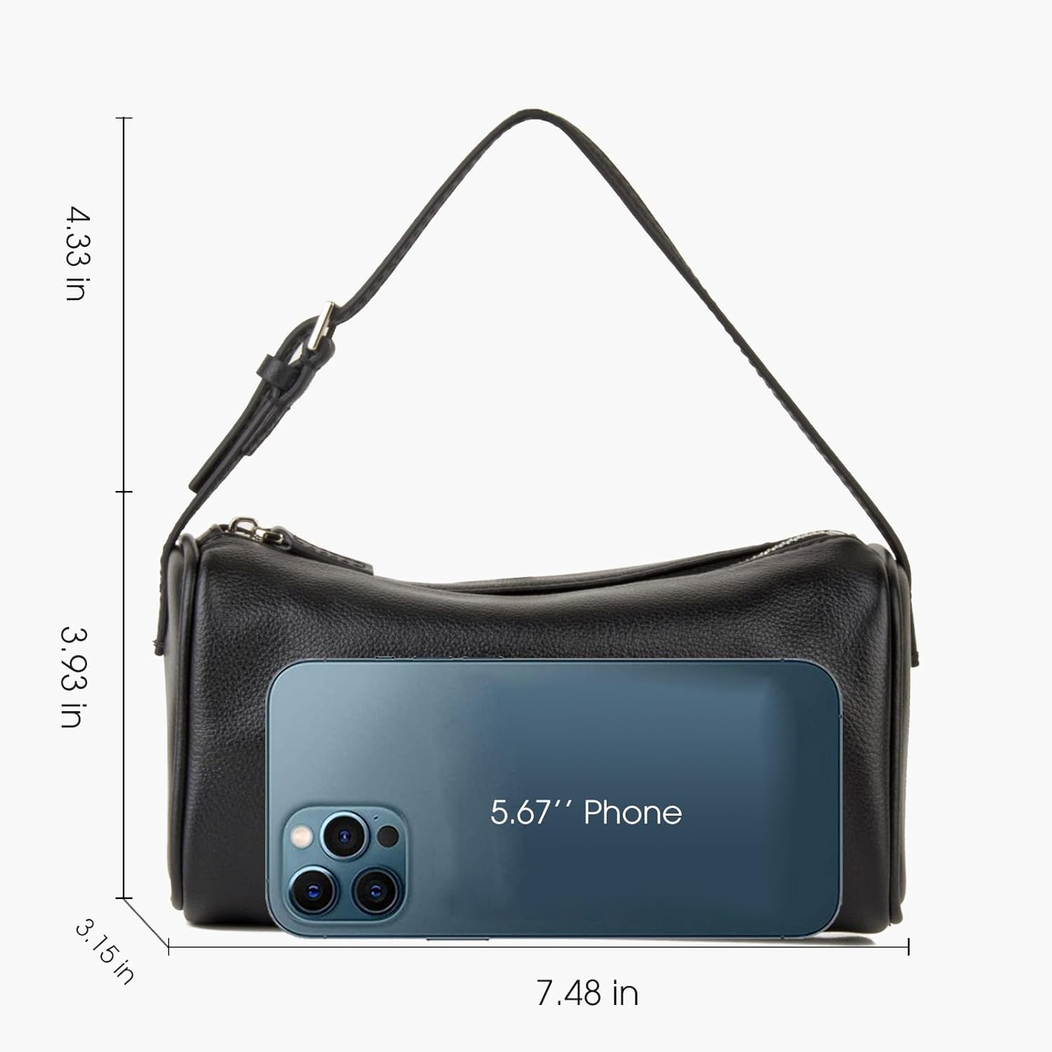 Premium Full-Grained läder crossbody Purses for Women, Hobo - Image 3