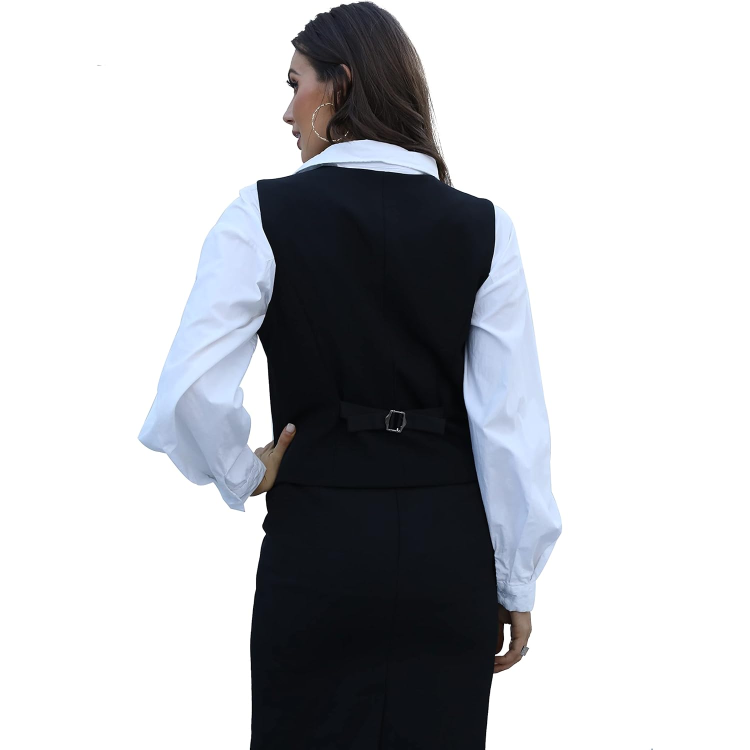 V VOCNI Dam Fully Lined 4 Button V-Neck - Image 4