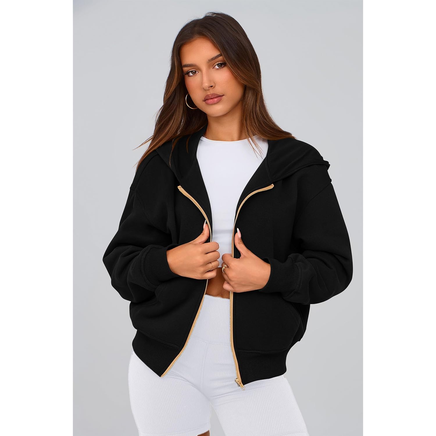 PRETTYGARDEN hoodie for Dam sweatshirt dragkedja hoodie Fall - Image 4