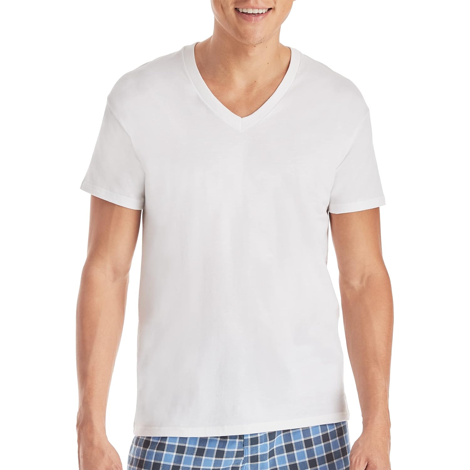 Hanes Herr Hanes Herr V-Neck Undershirt, Cotton Moisture-Wicking - Image 3